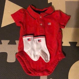 Janie & Jack Flag Bodysuit & Socks